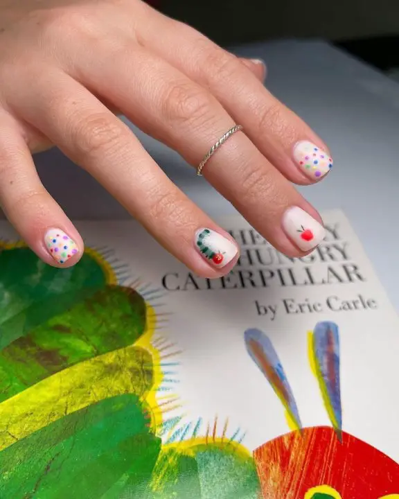 Hungry Caterpillar Nail Art for Kids