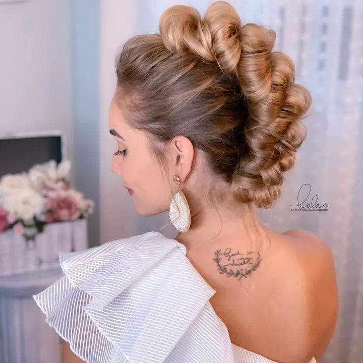 Mohawk updo hairstyle