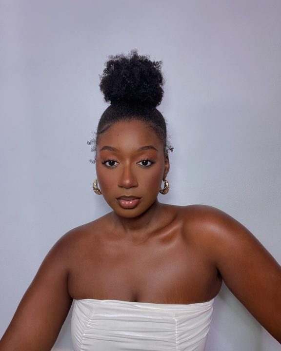 Natural 4a 4b bun hairstyle for black women