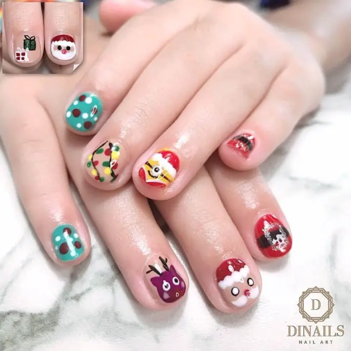 Santhaclaws with Stylish Nail Art for Kids
