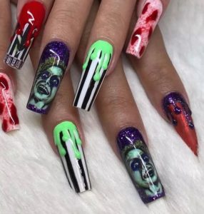 Scary Movie Beetlejuice Psychedelic Nail Art Kit