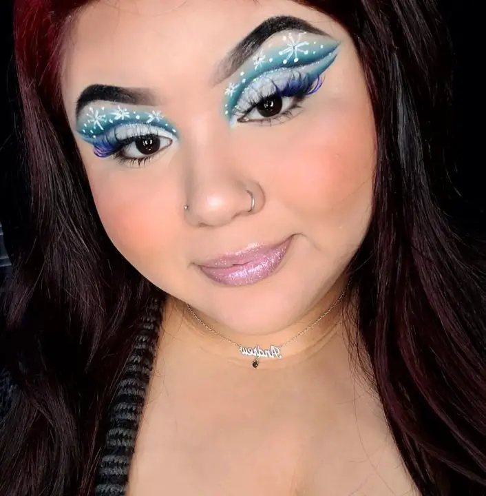 Winter Wonderland Chistmas Snowflake Eye Makeup