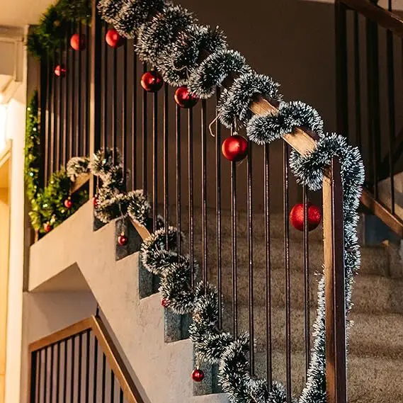 Xmas Tree Decorations Christmas Metallic Twist Garland Ceiling Hanging Decorations