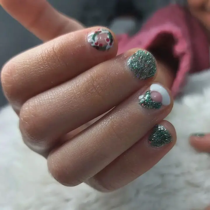 Christmas Tree Nail Art for Kids