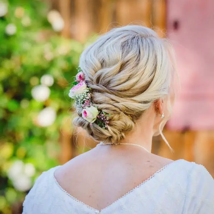 festive braided updo hairstyle