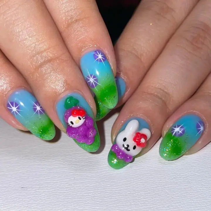 hello kitty yamanashi grapes nail art