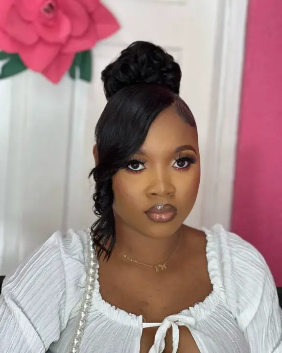 high bun hairstyle for black women