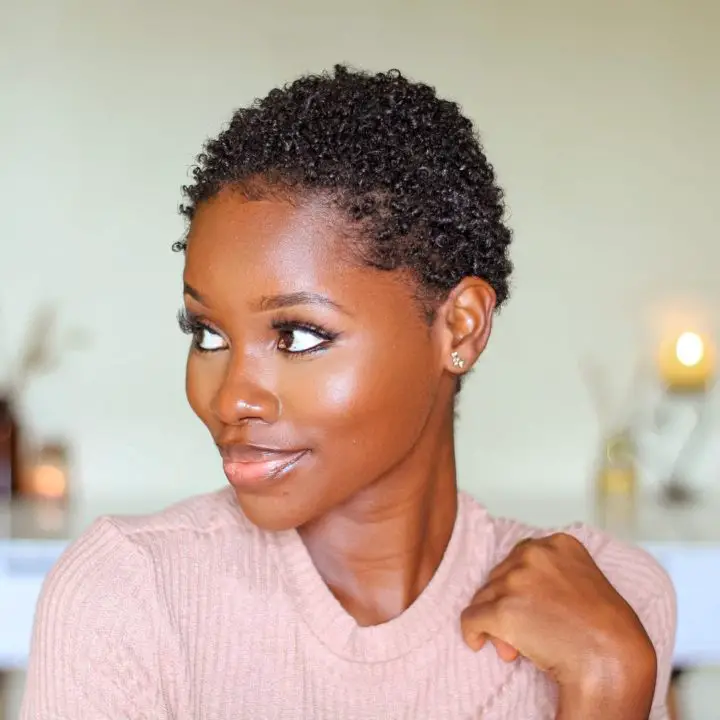 short natural haircut for black woman
