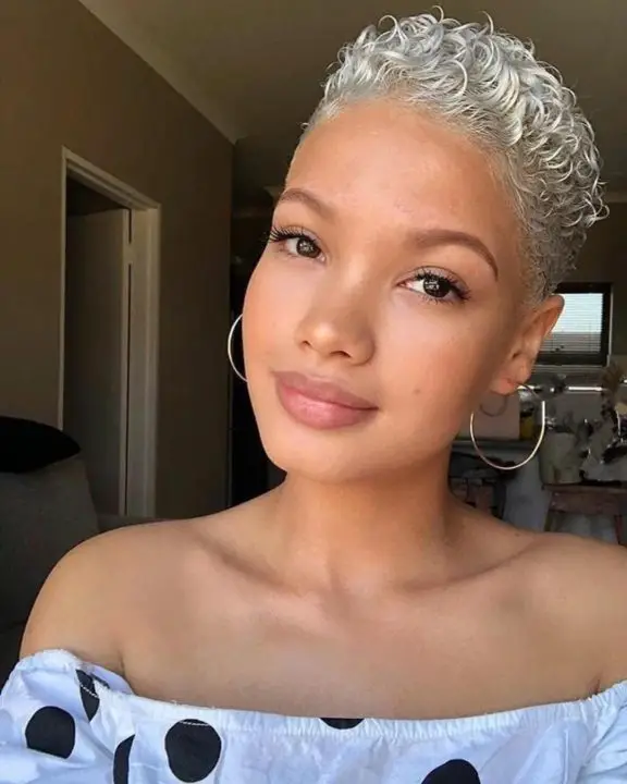 very short afro haircut